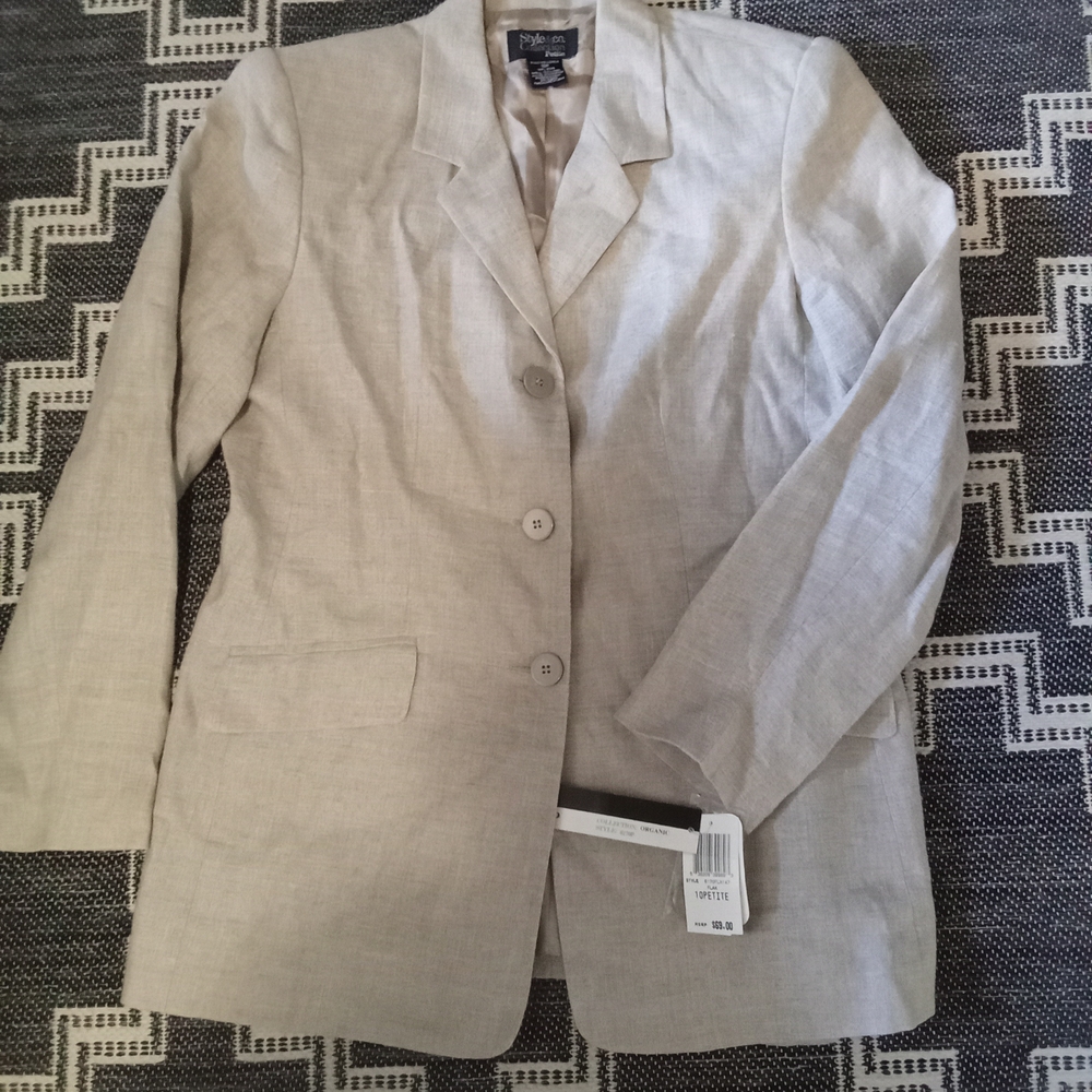 Style & Co Tan Blazer Tailored Suit Jacket